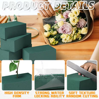 Mousse florale humide rectangulaire en résine phénolique, éponge absorbante pour bouquets, outils de bricolage pour fleurs, fournitures artistiques, mariage de luxe, décoration intérieure