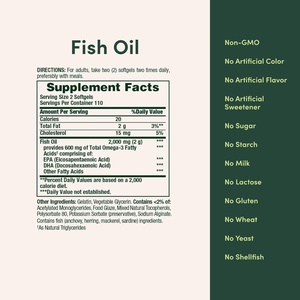 Cápsulas de Aceite de Pescado Omega-3 de 1000 Mg para el Cuidado de la Salud, Favorecen la Salud del Corazón con Omega 3 EPA y DHA - Product Image 2