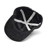 Casquette de baseball en velours avec cadre à 5 panneaux avec logo personnalisé OEM