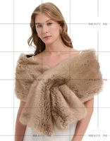Cape de soirée d'hiver pour femme en fausse fourrure de renard, châle, manteau avec longue écharpe en fourrure de renard, élégant, luxueux et chaud