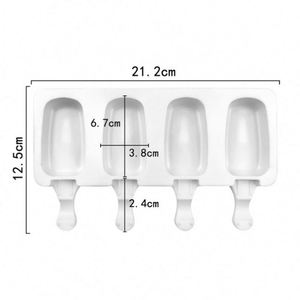 Moldes de silicona para helados pequeños y grandes, moldes ovalados para helados, moldes grandes para paletas de hielo, moldes de silicona para cake pops con 4 cavidades - Product Image 1