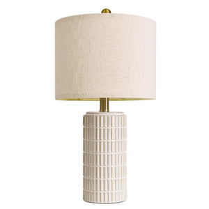 Ceramic Table Lamp Beige Shade E27 LED Asian Style Bedroom Desk Lamp <b>Decorative</b> <b>Lighting</b> - Product Image 5