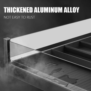 Promotion : Panier coulissant oblong en alliage d'aluminium à 2 niveaux, design moderne, durable, résistant à l'eau, facile à nettoyer, pour une cuisine efficace - Product Image 5