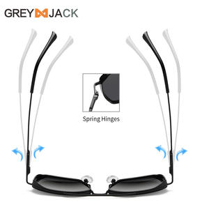 เกรย์แจ็คแว่นกันแดดโลหะสำหรับทุกเพศ กรอบทรงแปดเหลี่ยมสีดำ เลนส์ TAC ป้องกันรังสียูวี 400 ประเภท 3 แว่นกันแดด - Product Image 4