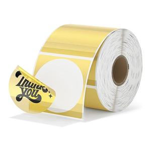 Impresora de Etiquetas Térmicas Directas Personalizada, Etiquetas Adhesivas Térmicas Transparentes Holográficas Redondas de 2 Pulgadas, Color Rosa Dorado - Product Image 5