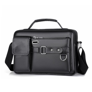 Sac à main pour homme MELI de style rétro en cuir PU imperméable, sac messager, sac de voyage d'affaires tendance, fermeture éclair, doublure en polyester - Product Image 4