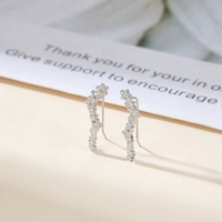 EZ196 Anting Zirkon Bintang Mode Desain Trendi Baru Perhiasan Perak Sterling Gaya Mewah