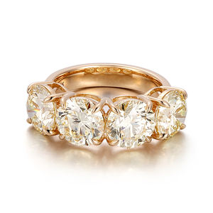 แหวนเพชร VVS สีเหลือง ดีไซน์ใหม่ ผลิตในห้องปฏิบัติการ ทองคำแท้ 18K 14K 10K แหวนทองคำแท้ งานฝีมือประณีต แหวนแต่งงาน ของขวัญวันวาเลนไทน์ - Product Image 2