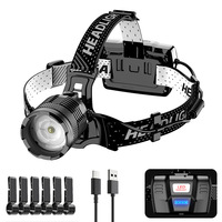Lampe frontale portable rechargeable T239 1000 lumens, étanche, avec fonction stroboscopique, capteur de mouvement et zoom LED, idéale pour les pannes de courant, la randonnée et la sécurité