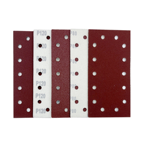 Rechteck Schleifpapier Schleif werkzeuge 14 Löcher Detail Schleifer Haken und Schlaufe Rote Schleif scheiben Blätter zum Polieren von Metall holz - Product Image 5