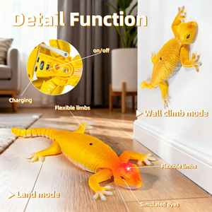 Jouets Nouveauté Populaires Rechargeable Télécommandé 6 canaux Gecko grimpeur mural biomimétique avec lumière, <span class=keywords><strong>insecte</strong></span> rampant, jouets farces pour enfants, cadeau - Product Image 2