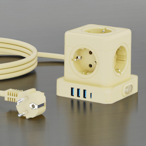 ปลั๊กไฟแบบแบนทันสมัย 5 ช่องเสียบ พร้อมพอร์ต USB 3 ช่อง และพอร์ต Type C 1 ช่อง รองรับกระแสไฟ 16A ปลั๊กพ่วงอัจฉริยะ 1 ระดับ แบบทาวเวอร์ ได้รับมาตรฐาน KC CE Rohs - Product Image 3