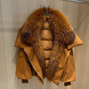 Chaqueta de Plumón Gruesa para <span class=keywords><strong>Mujer</strong></span>, Nueva Colección de Invierno, Cuello de Piel de Visón Natural Desmontable, Abrigo Cálido de Piel - Product Image 1