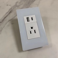 Prise Standard TEPY-CUSB pour l'Exportation, Marque Chinoise, Prise Double USB avec Panneau en Verre pour Royaume-Uni, États-Unis, Australie, Afrique du Sud