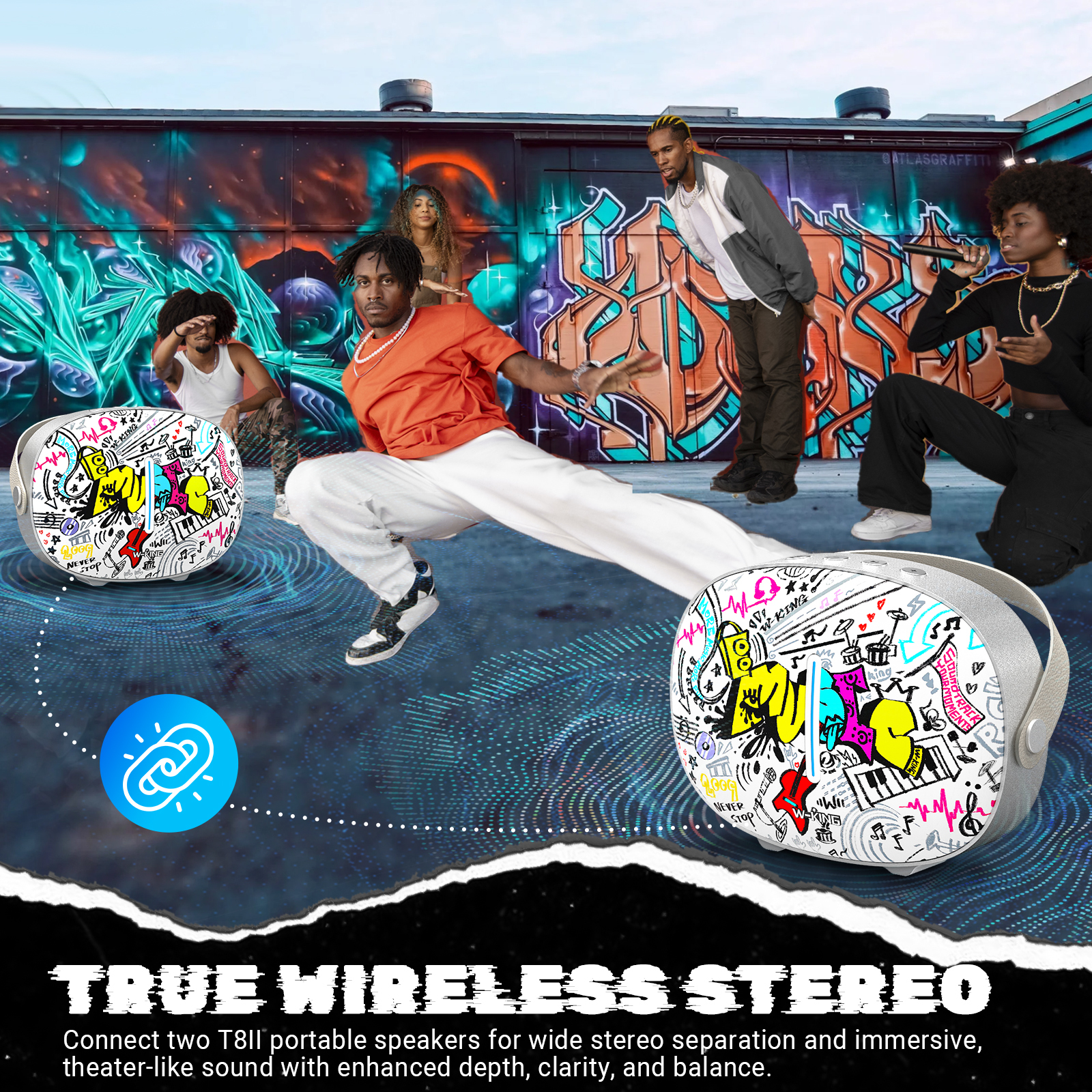 WKing T8II Trending Product Portable Speaker with Heavy Base, Woofer Speaker with TWS and Fast Charging, 40W Bluetooth Speaker · image 5