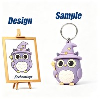 Porte-clés figurine mini Otter Directeur Mignon, pendentif figurine de dessin animé 3D en PVC, Otter de mer bleu Kawaii, Clap de cinéma, Unisexe, Personnalisé OEM