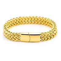 ZYO Personnalisé En Acier Inoxydable Double Couche Chaîne Hommes Bracelets Bracelets Mode Tressé Bracelet Bracelet Hip Hop Fête Rock Bijoux