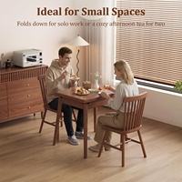 Table de salle à manger pliante extensible en bois massif ECO, montage facile pour petits espaces et appartements (noyer) – Vente en gros