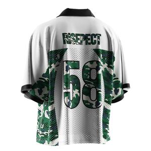 เสื้อเจอร์ซีย์ฟุตบอลอเมริกันสไตล์เรโทรแบบคอปกโปโล พร้อมดีไซน์ที่เหมาะสำหรับการพิมพ์แบบ Sublimation และแผ่นระบายความชื้นสำหรับสวมใส่ข้างสนาม - Product Image 6