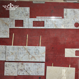 Dalle de quartzite blanc cristallin GOLDTOP du Brésil, pierre naturelle polie moderne pour plan de travail de cuisine, villa, appartement, hôtel - Product Image 4