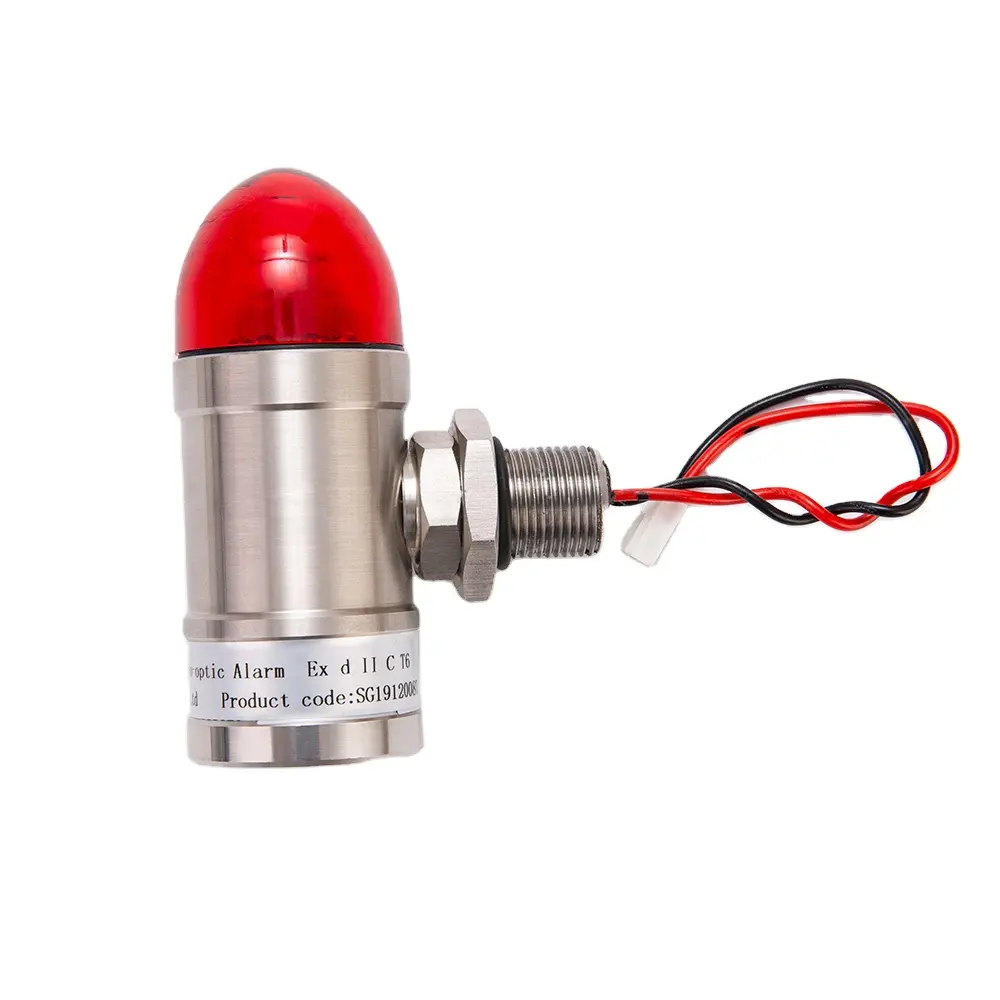 Lâmpada de alarme acústico-óptico de aço inoxidável 24V, alarme de sensor de gás industrial CT6 sólido e à prova de explosão