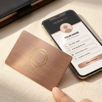 2026 Yeni Tasarım Özel Paslanmaz Çelik NFC Akıllı Kartvizit Lazer Kazımalı QR Kod Temassız Dijital Metal İsim Kartı