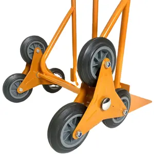 Stair climbing hand trolley truck part solid rubber tri-wheels for stairclimber