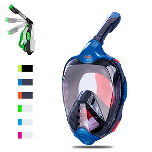 Masque intégral Wave en verre trempé 4,0 mm anti-buée pour plongée en apnée adulte plage - Product Image 4