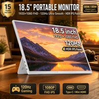 Moniteur portable 18,5 pouces 120 Hz FHD 1080P IPS Type-C avec prise en charge du logo de démarrage personnalisé et du micrologiciel pour ordinateur portable PC ODM
