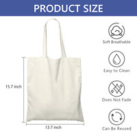 Sac de courses en toile de coton blanc pur, grande capacité, réutilisable, écologique, avec logo personnalisé imprimé en gros