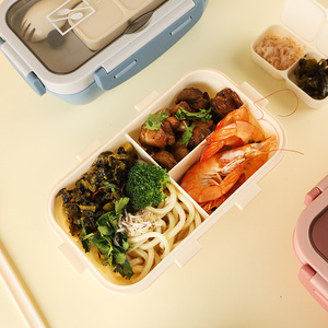 กล่องข้าวพลาสติกแบบแบ่งช่อง 3 ช่อง ยี่ห้อ Icen A01 สำหรับเตรียมอาหาร ใช้ซ้ำได้ อุ่นในไมโครเวฟได้ ปลอดสาร BPA ผลิตจากพลาสติก PP - Product Image 5