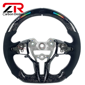 Volante Deportivo Personalizado para <span class=keywords><strong>Hyundai</strong></span> Elantra N I30N I20N, con Acabado en Fibra de Carbono y Gamuza, Pantalla LED Mejorada y Cuero - Product Image 1