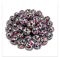 Perles acryliques colorées à imprimé léopard, perles rondes à trou droit, perles d'espacement lâches pour la fabrication de bijoux DIY, bracelets et colliers, vente en gros