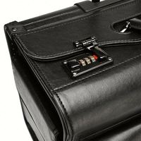 Valise de voyage professionnelle haut de gamme en cuir PU moderne, à roulettes, légère, étanche, pour pilotes