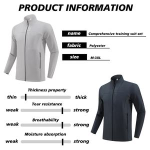 2025 sıcak satış erkek spor eşofman uzun kollu ceketler fermuar spor eğitim ceketler özel logo açık spor eşofman - Product Image 4