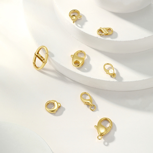 Vfook Hot Bán au750 đồ trang sức phát hiện nickle miễn phí vàng thật 14k 18K Vòng Cổ Vòng đeo tay kết nối tôm hùm <span class=keywords><strong>Clasp</strong></span> cho DIY làm - Product Image 3