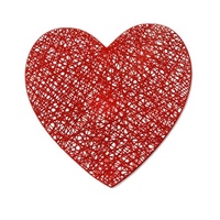 Tapis de table en PVC écologique de haute qualité, résistant à la chaleur, 38x38cm, design cœur antidérapant pour la maison, la cuisine, l'hôtel, le restaurant occidental