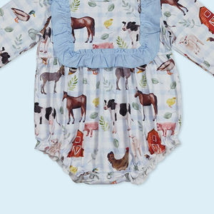 Ropa RTS al por mayor para niños, mameluco de animales de granja para niñas, ropa de diseño de primavera y otoño - Product Image 4