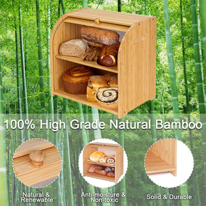 Tre bánh mì Hộp <span class=keywords><strong>2</strong></span> <span class=keywords><strong>Tier</strong></span> bánh mì Hộp nhà bếp bánh mì lưu trữ <span class=keywords><strong>bin</strong></span> - Product Image 4