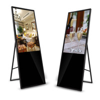 Ecran de publicité d'intérieur pliable, 10x43 pouces, affichage numérique LCD, roues tout, affichage Digital, jeu