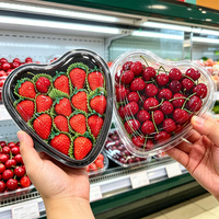 Vente en gros de boîtes à fruits jetables en plastique PET personnalisées, multi-spécifications, rondes, carrées et en forme de cœur, avec compartiments, pour salades