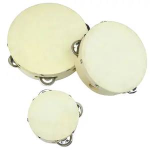 Tambourin personnalisé de tailles différentes, mini tambourin en bois avec clochettes, cadeau de percussion de tambourin en gros pour enfants