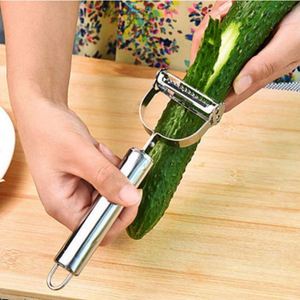 Éplucheur-coupeur manuel 2-en-1 intelligent en acier inoxydable pour fruits et légumes – Outil de cuisine durable en métal - Product Image 1