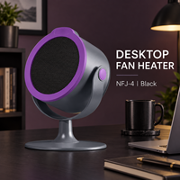Ventilateur Chauffant de Bureau NFJ-4 Noir avec Finition Violette, Deux Niveaux de Chaleur et Veilleuse pour un Confort Personnel dans les Espaces de Bureau à Domicile