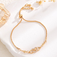 Bracelet en cuivre plaqué or avec strass en forme de cœur, bijou de mode automne pour le bureau et le quotidien, pour femme
