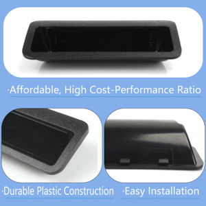 Modern <strong>Black</strong> Plastic Concealed Embedded Handle Pull Recessed <strong>Door</strong> Handles for Kitchen Gym Drawer Filing Cabinets - Product Image 2