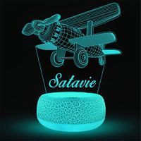 Lampe de nuit à illusion 3D personnalisée avec nom, lampe optique holographique, lampe de chevet LED RGB, meilleur cadeau pour la Saint-Valentin, anniversaire