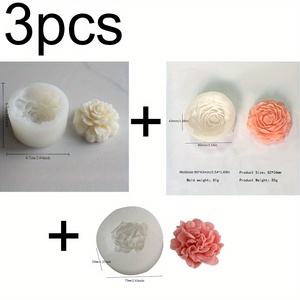 Molde de silicona para vela perfumada con flor de peonía rosa para herramientas de pastel de yeso con pegamento de mano DIY - Product Image 6