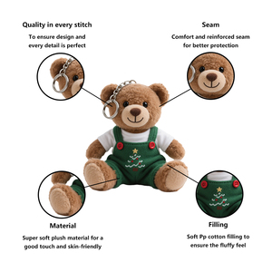 Nhà sản xuất bán buôn 'khuyến mại Kawaii mềm mùa đông gấu sang trọng Túi Mặt dây chuyền <span class=keywords><strong>Keychain</strong></span> với chủ đề giáng sinh - Product Image 4