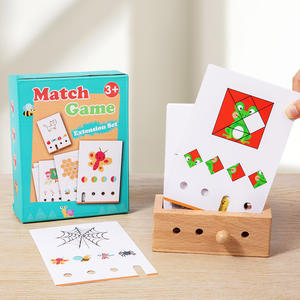Wooden Match Game <b>Flash</b> <b>Cards</b> For Kids 3+ Early Learning Animal Puzzle Educational Toy <b>Cognitive</b> <b>Cards</b> Parent Child Interactive - Product Image 4